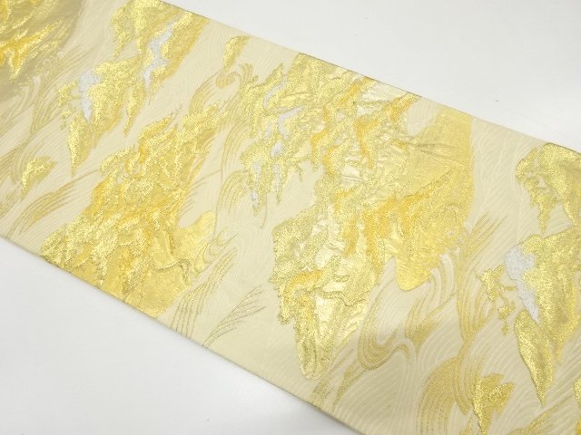 JAPANESE KIMONO / ANTIQUE MATSUBA PATTERN WOVEN FUKURO OBI (MATERIALS)